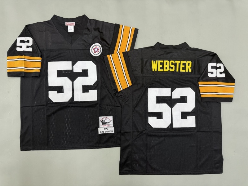 Men 2025 Pittsburgh Steelers #52 Webster black Throwback Limited NFL Jersey style 002